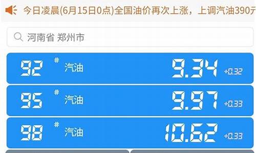 河南今日油价95汽油价格表查询_河南今日