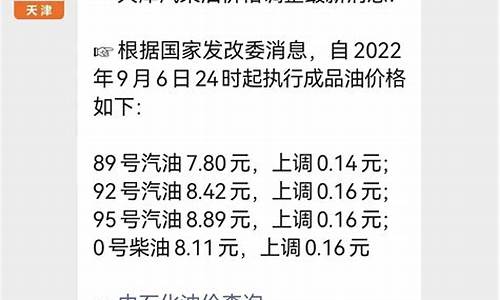 天津油价2021首次调价_天津地区油价